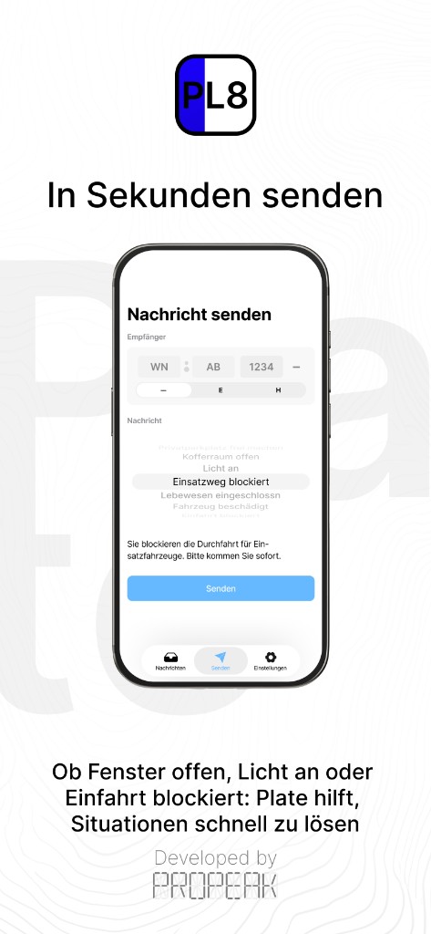 Plate App mit Nachrichtenvorlagen für Alltagssituationen