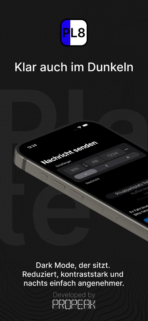 Plate Oberfläche im Dark Mode